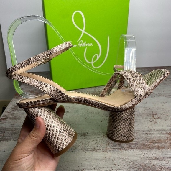 New Sam Edelman KIA BLOCK HEEL SANDAL Shoes 6 Roccia Mamba Snake - Picture 10 of 13